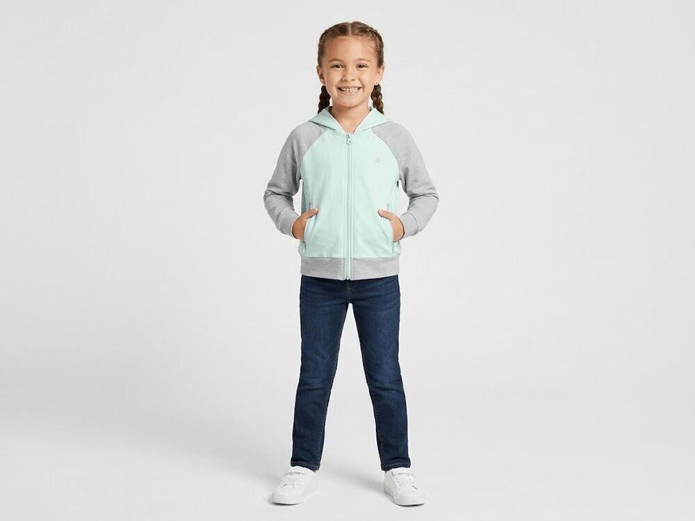 Balance Collection Girls Mint Green & Grey Full Zip Hoodie Jacket Size S (7/8) N